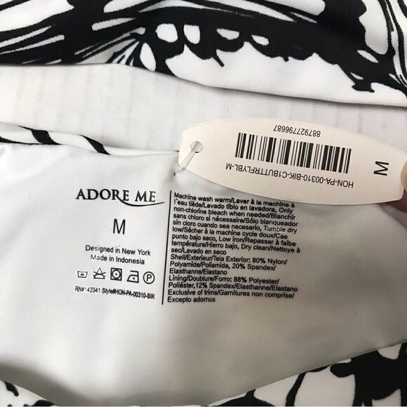 Adore Me black & white butterfly two piece bikini swimsuit 34A/M - Picture 6 of 6